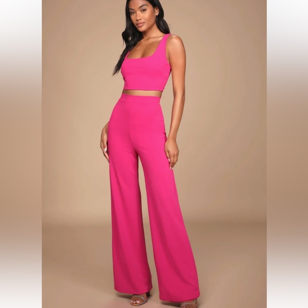 Lulus Only Tonight Hot Pink 2 Piece Set